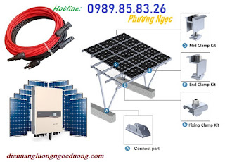 Hệ thống điện mặt trời hòa lưới công suất 3KW, combo nối lưới điện mặt trời