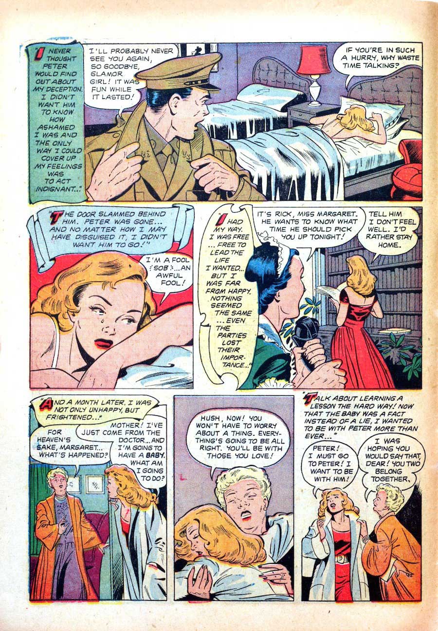 Wartime Romances #8 st. john 1950s golden age romance comic book page by Matt Baker