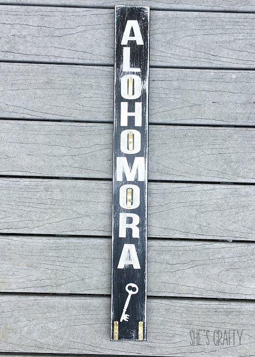 Alohomora Sign Key Holder, wooden sign, key holder