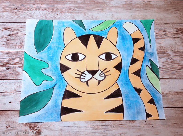 Using kid art to make a surrealist tiger - The Artsology Blog