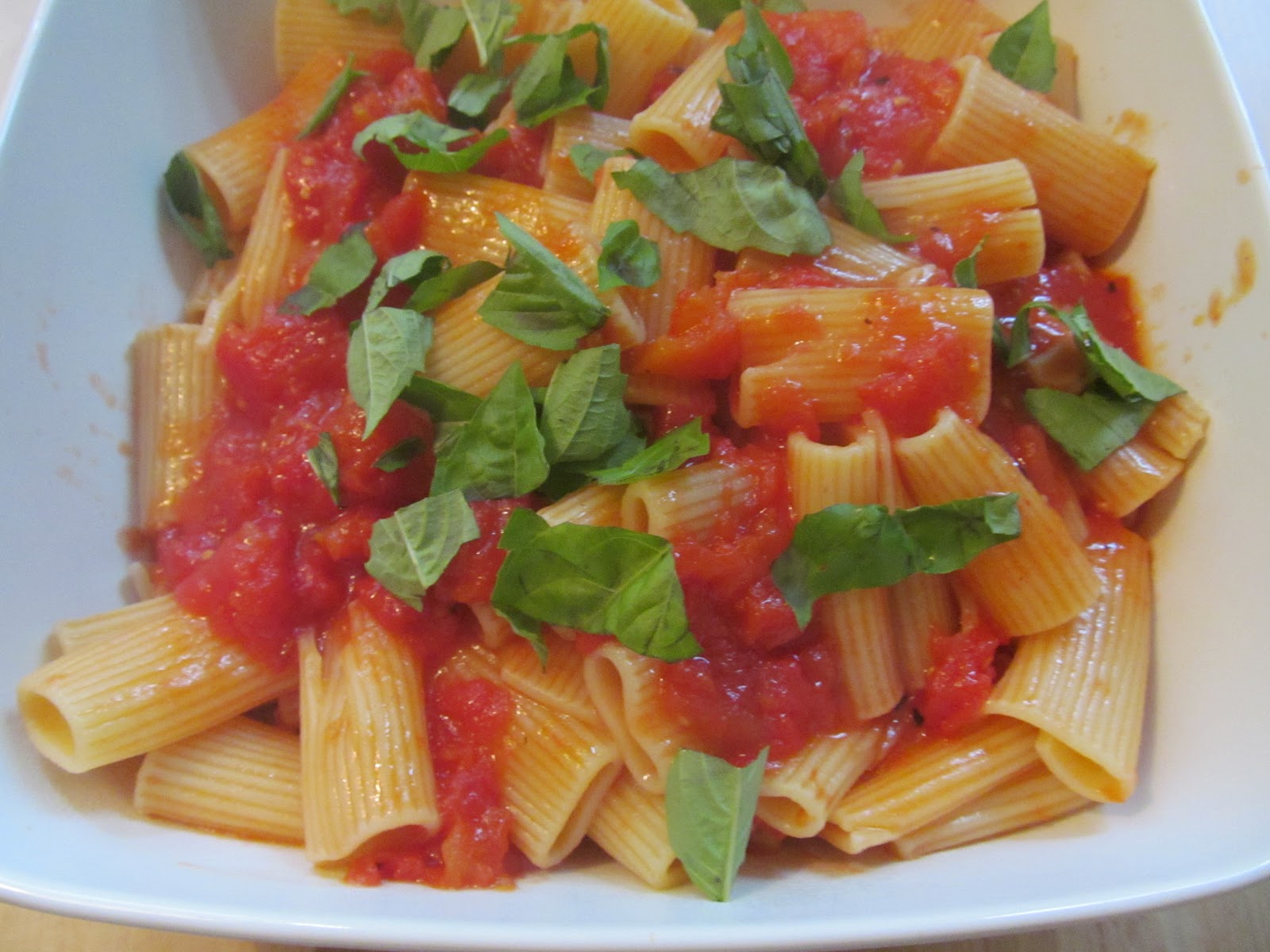 For the love of dinner Rigatoni with Tomato Sauce and Ricotta