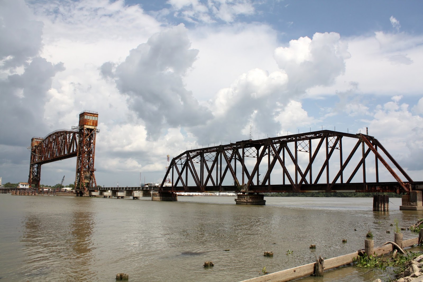 Industrial History 1907 Swing and Lift Bridges over Atchafalaya River