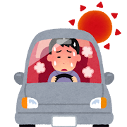 運転中に暑い人のイラスト