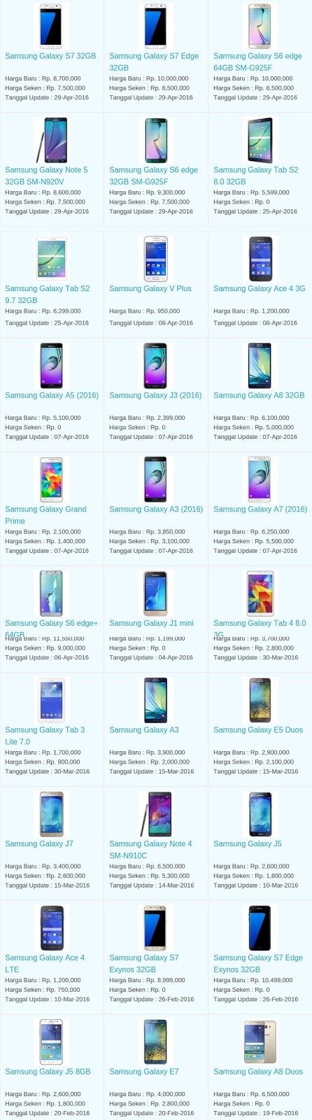 Daftar Harga Hp Terbaru Samsung Mei 2016 Daftar Harga Hp Terbaru Samsung Mei 2016