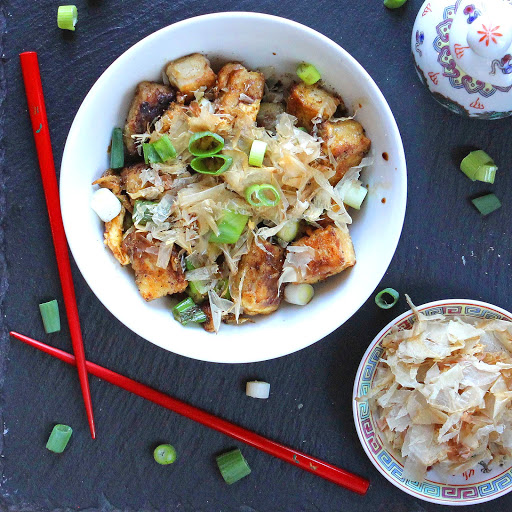 Gluten Free Alchemist Japanese Fried Tofu with Egg, Spring Onion and