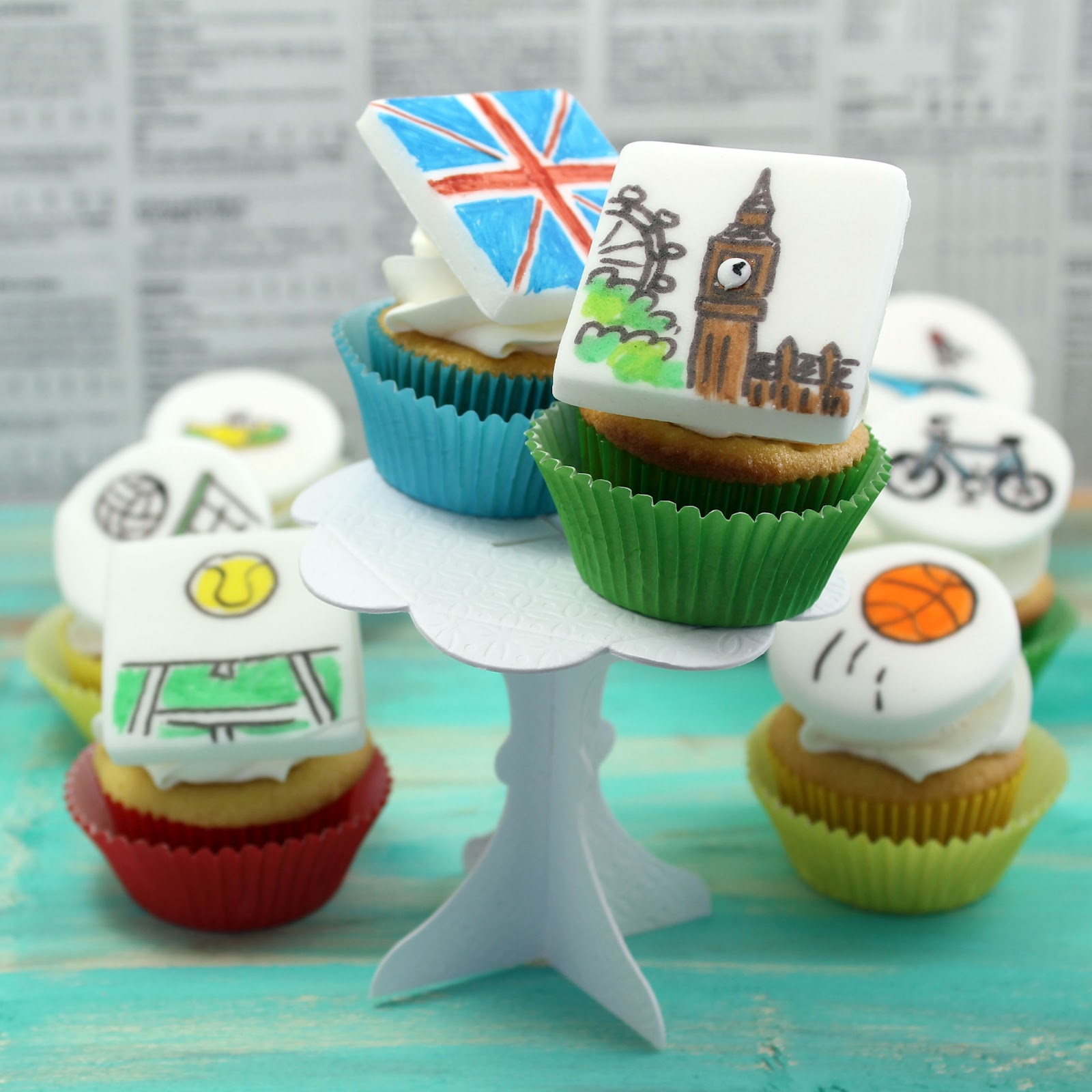 Olympic Sports Cupcakes Recipe - via BirdsParty.com