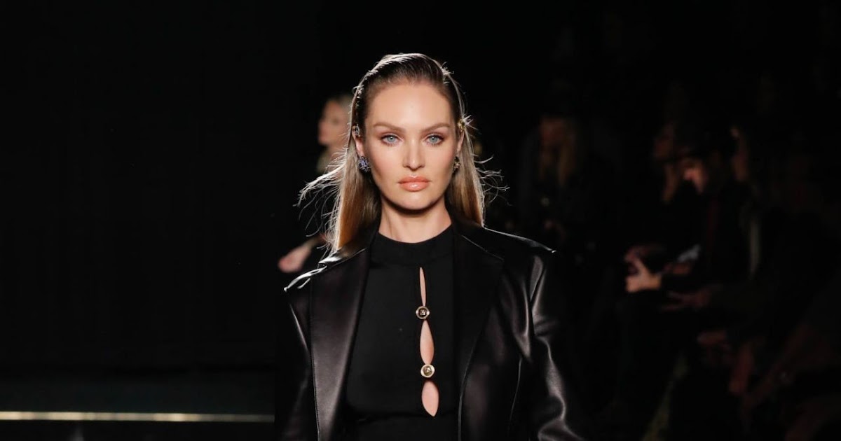 Candice Swanepoel walks the runway at the Versace