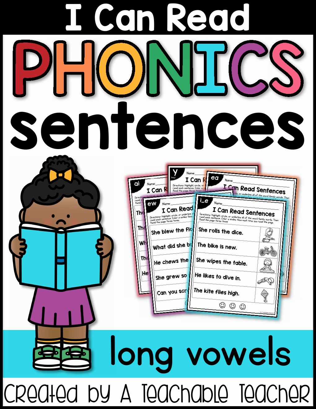 Phonics Sentences Long vowels for kids printables and PDF