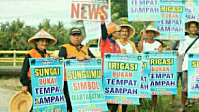 Masyarakat Agar Tak Buang Sampah di Sungai, KPS Tirtajaya Pasangi Banner Peringatan di Hulu Sungai Wawar
