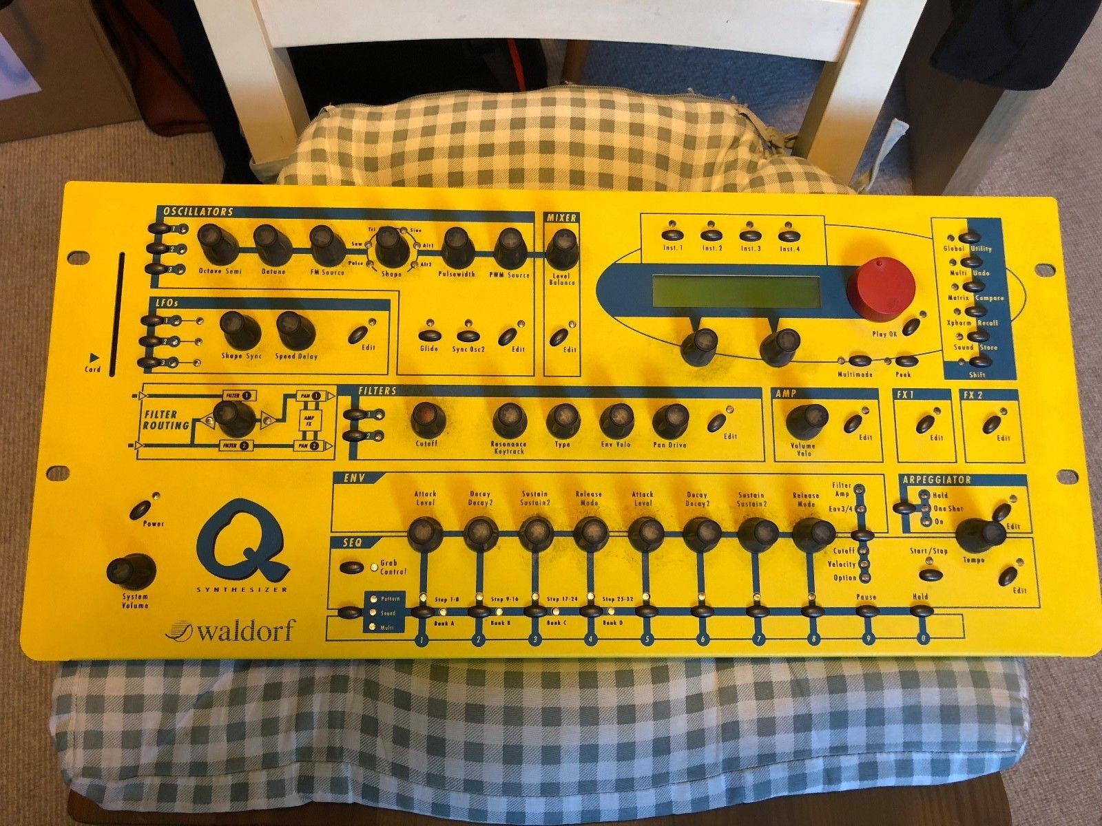 MATRIXSYNTH: Yellow Waldorf Q Rack Mount Synth