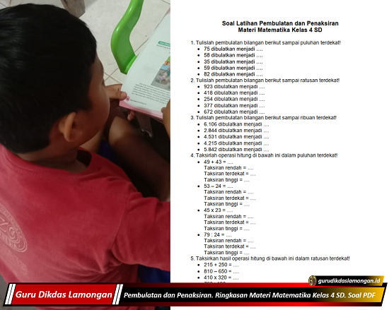 Pembulatan Dan Penaksiran Ringkasan Materi Matematika Kelas 4 Sd Soal Pdf