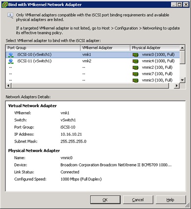 VMware - iSCSI configurations