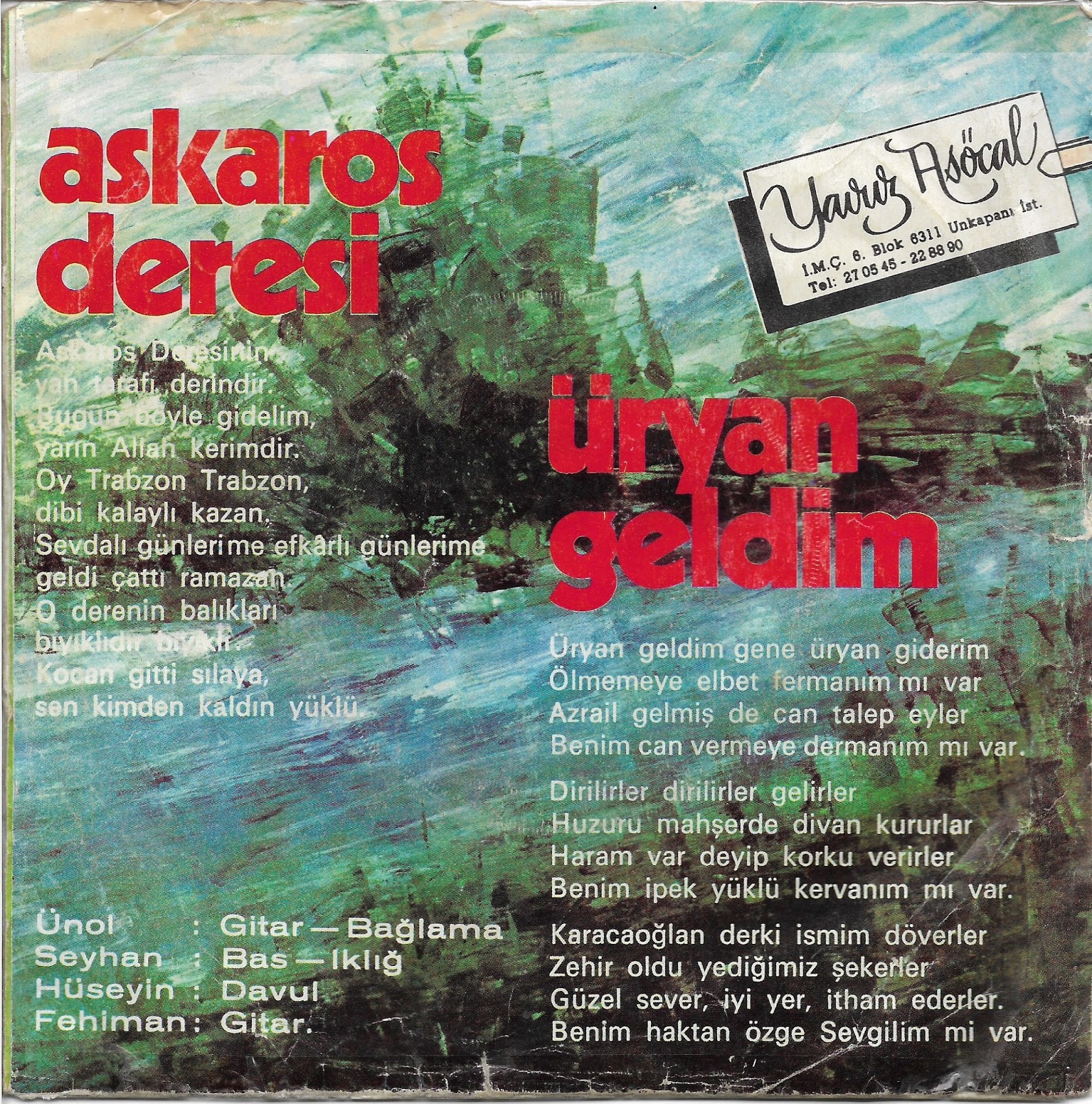 Plak Kapaklari Cem Karaca Askaros Deresi Uryan Geldim 1972