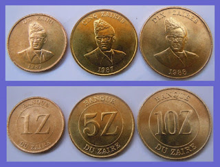 ZAIRE SET OF 3 COINS (#RVJ)
