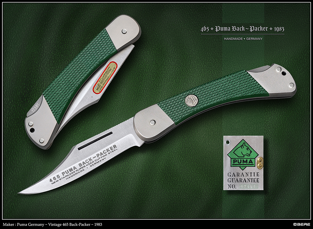 puma knife green handle