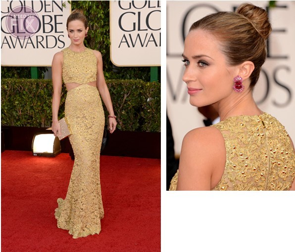 Emily Blunt Updo Hairstyle 2013 Golden Globes
