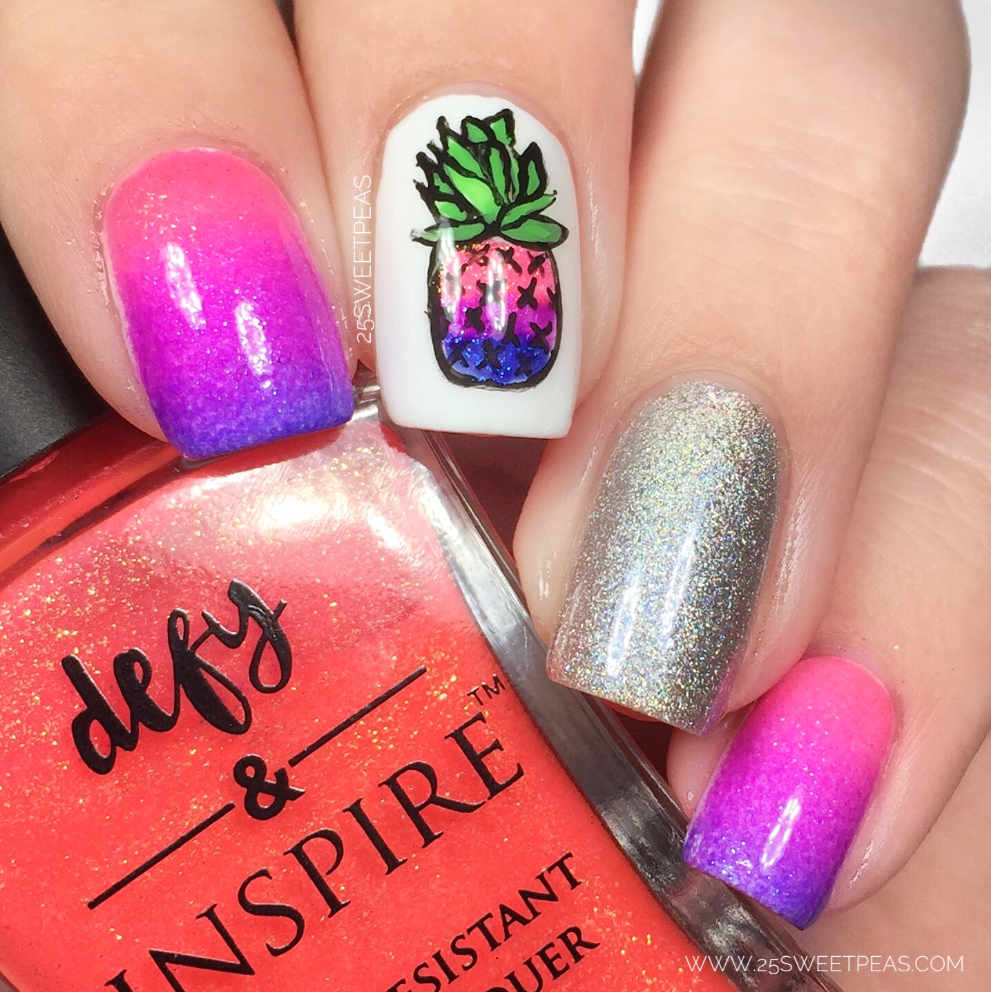 Pineapple Nail Art 2 Ways — 25 Sweetpeas