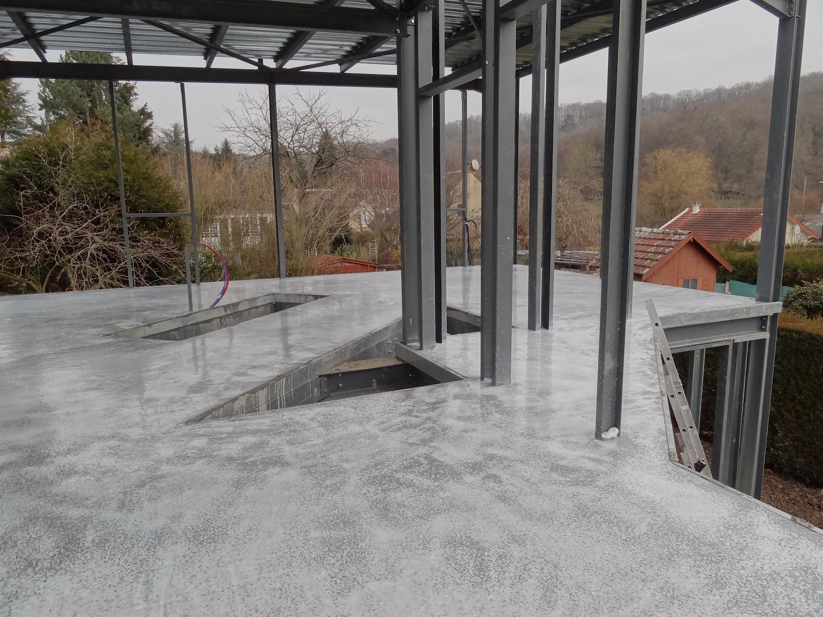 Construction maison ossature métallique La dalle du