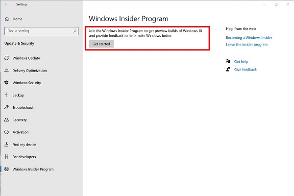 Windows 10 version 21H2 Insider