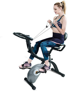 ATIVAFIT Stationary Magnetic Upright Exercise Bike with Arm Resistance Bands, image, review features & specifications