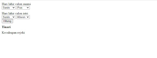 Algorithma Perhitungan Weton Jodoh dengan Javascript