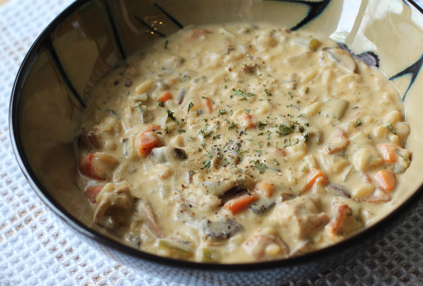 Pheasant with Mushroom & Wild Rice Chowder