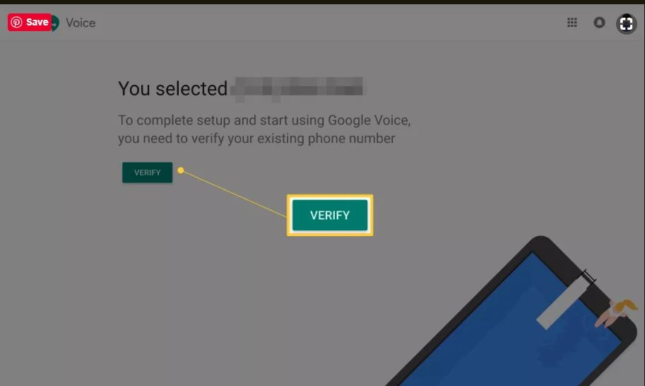 Verifying your google voice number