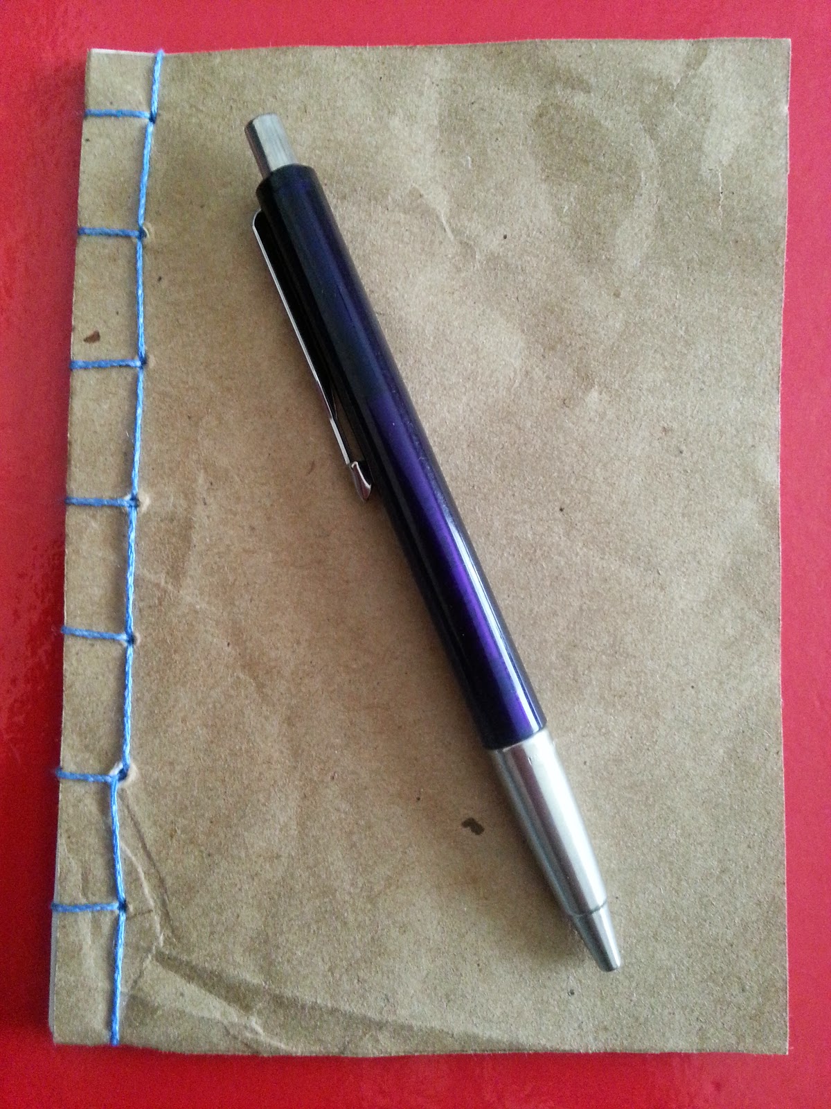 Lariath Live a Little. DIY Bound Notebook made from a paper bag.