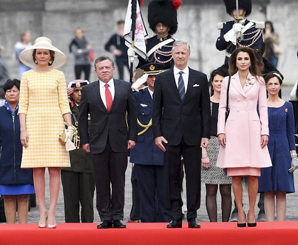 Queen Rania and King Abdullah state visit to Belgium - 1st Day ...