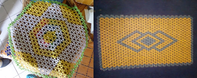Taplak meja berbahan sedotan plastik Taplak meja berbahan sedotan plastik