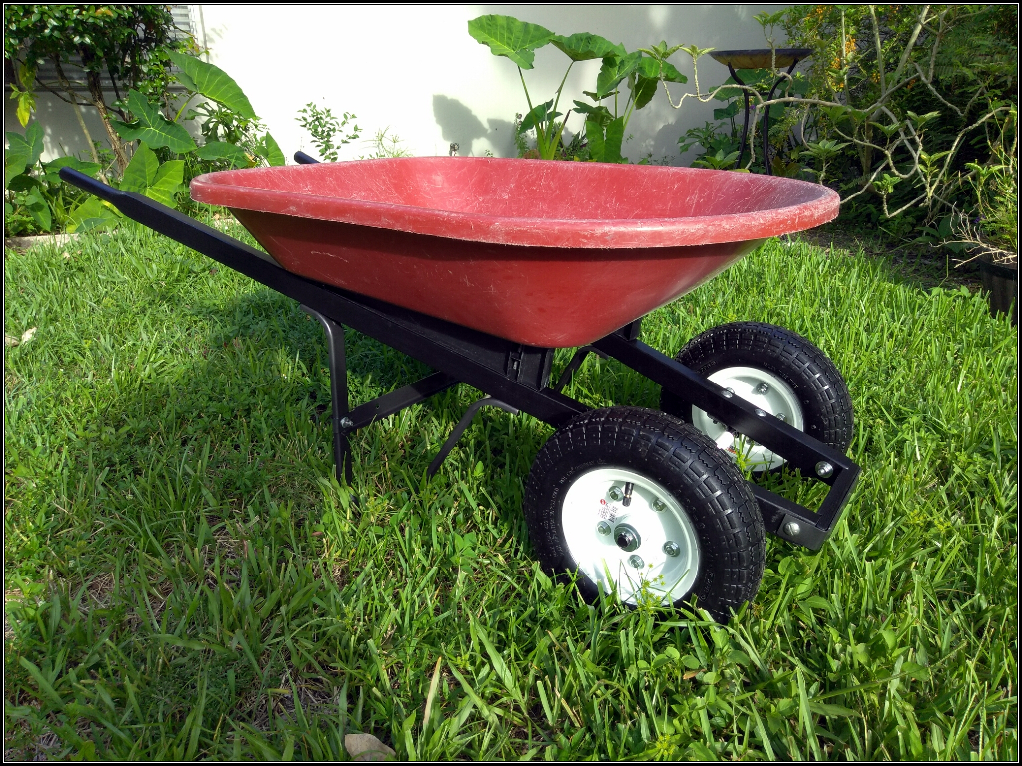 DIY Single Wheel to Two Wheel Wheelbarrow conversion