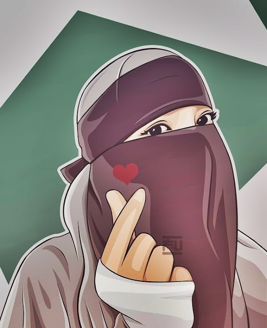 Gambar kartun muslimah bercadar