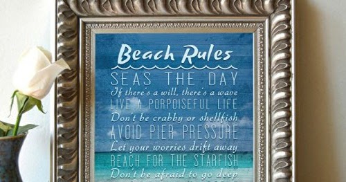 Beach Rules For Wall Decor Coastal Decor Ideas Interior Design Diy Shopping