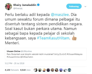 Saya Tidak Setuju Kasut Hitam Ganti Kasut Putih!