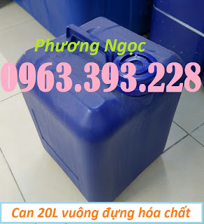 Can nhựa HDPE vuông, can nhựa 20L màu xanh, can đựng hóa chất 20 Lít 12e6b56b799b9fc5c68a