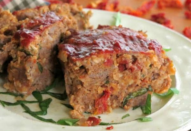 Tomato Basil Turkey Meatloaf #whole30 #paleo