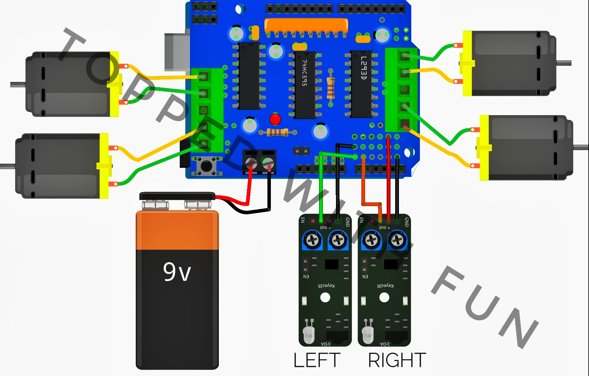 How To Make Follower With L293d Motor Driver| Topped With Fun| Arduino ...