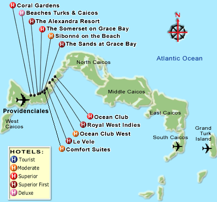 Mapas das Ilhas Turks e Caicos | Reino Unido