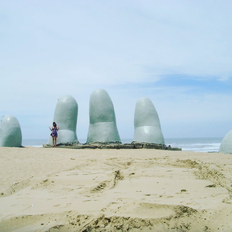 giant hand in sand in punta del este uruguay