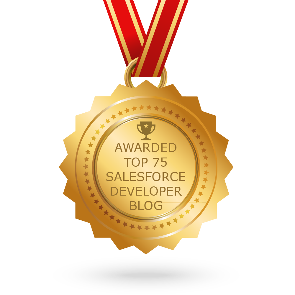Awarded Top 75 salesforce developer org