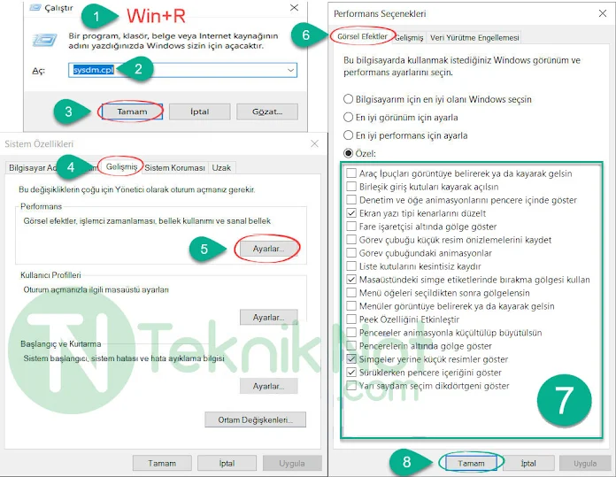 Görsel efektleri kapatın