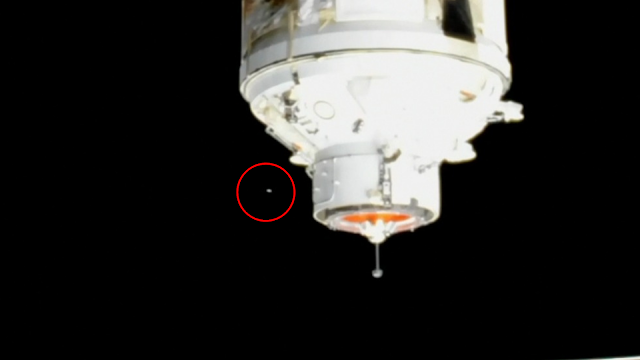 Nauka Space Module UFO during the docking procedure.