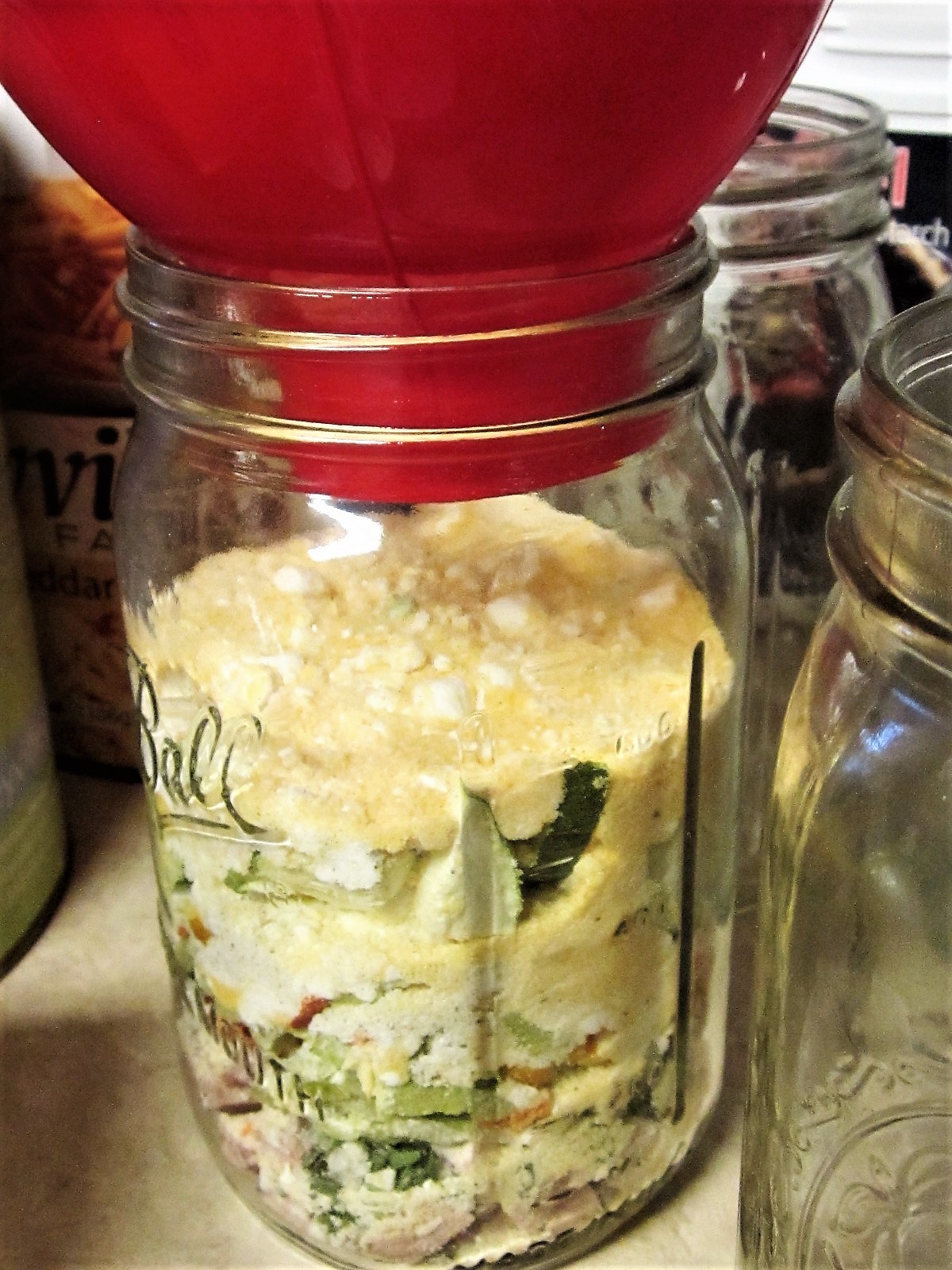 Chef Tess Bakeresse Meal in a Jar Breakfast Ham and Zucchini Quiche