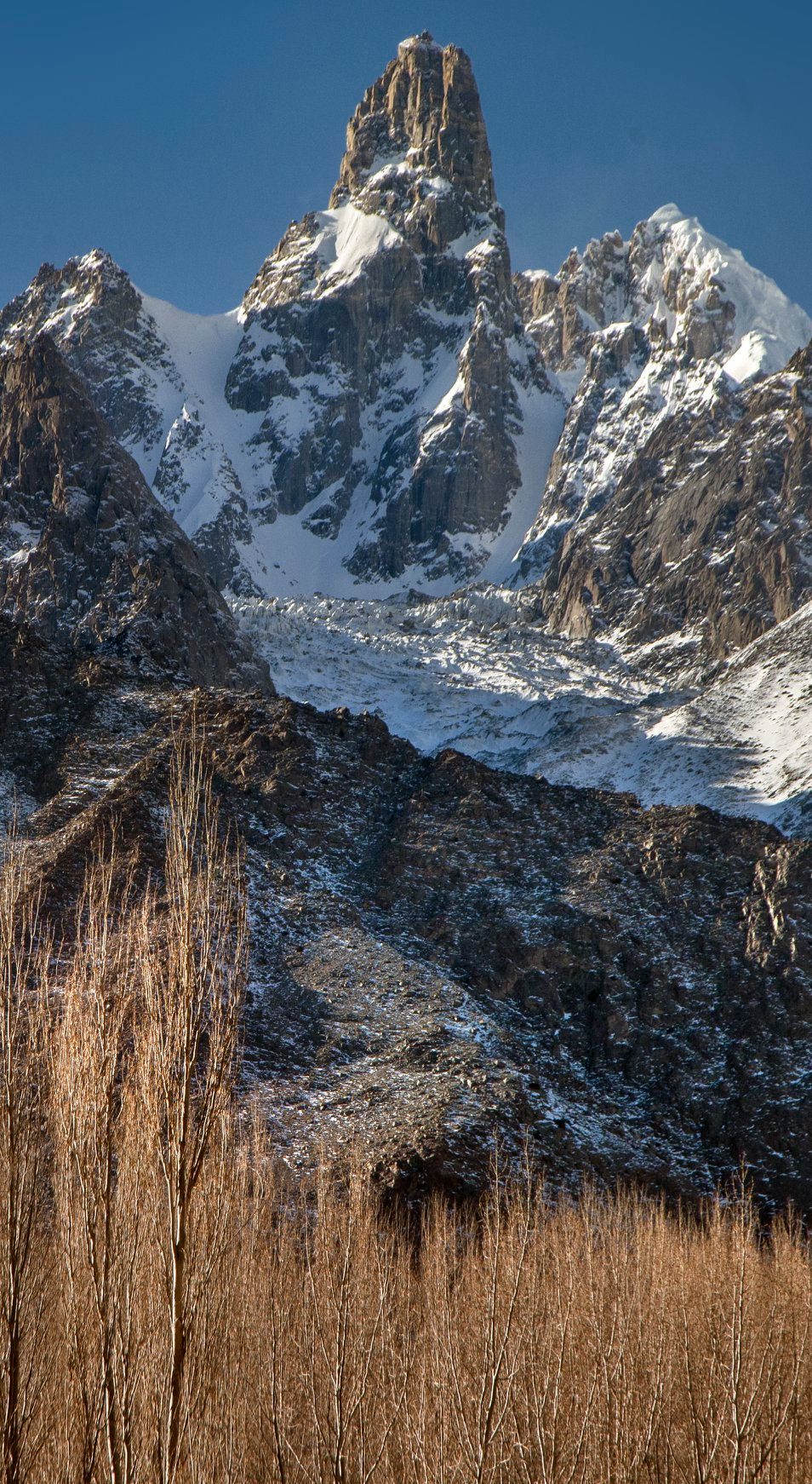 Mountain peak in Gulmit Hunza valley. Gulmit Tower Hunza valley