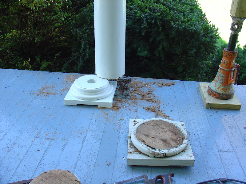Life at Pugsley Porch Column Bases 3 Making and replacing the bases