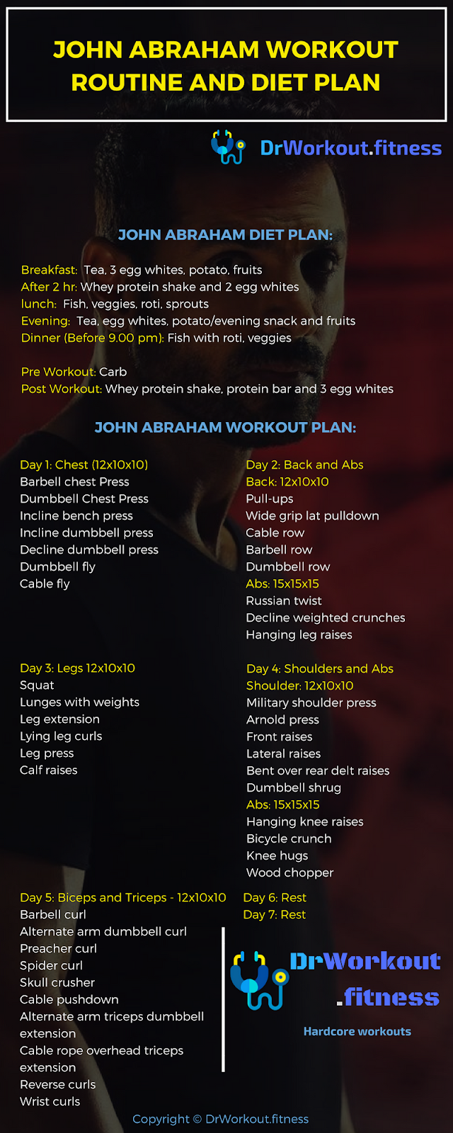 John Abraham Workout Routine And Diet Plan Dr Workout