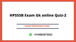 HPSSSB Exam Gk Quiz-2