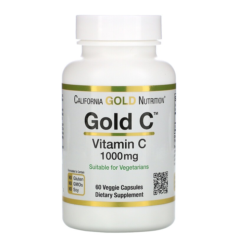 California Gold Nutrition, Gold C, витамин C, 1000 мг, 60 растительных капсул California Gold Nutrition, Gold C, витамин C, 1000 мг, 60 растительных капсул