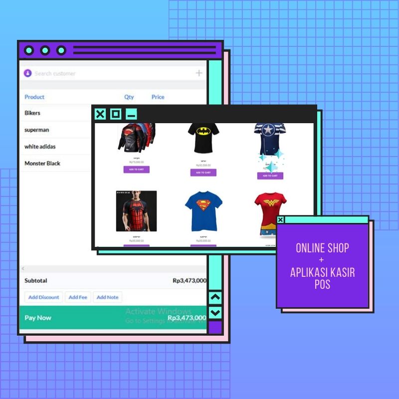 Aplikasi kasir toko dan toko online shop website