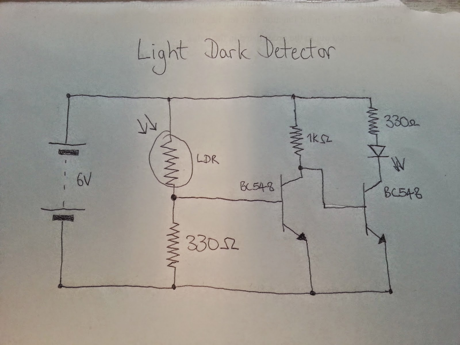 The Answer is 42!!: How to design a simple light dark detector